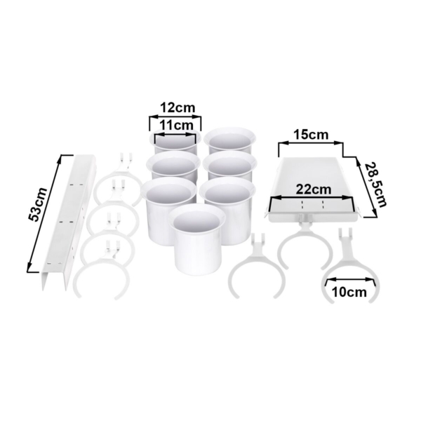 Range-couverts - avec 7 compartiments - Blanc