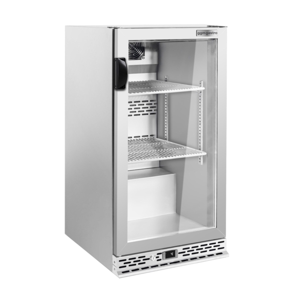 Réfrigérateur bar - 600mm - 140 litres - avec 1 porte battante en verre - Inox