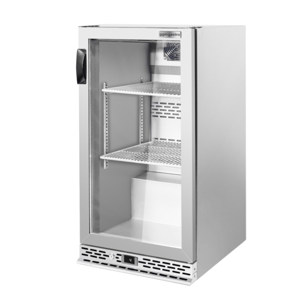 Réfrigérateur bar - 600mm - 140 litres - avec 1 porte battante en verre - Inox