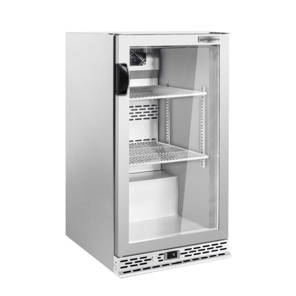 Réfrigérateur bar - 600mm - 125 litres - avec 1 porte battante en verre - Inox