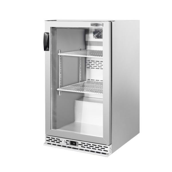 Réfrigérateur bar - 600mm - 125 litres - avec 1 porte battante en verre - Inox