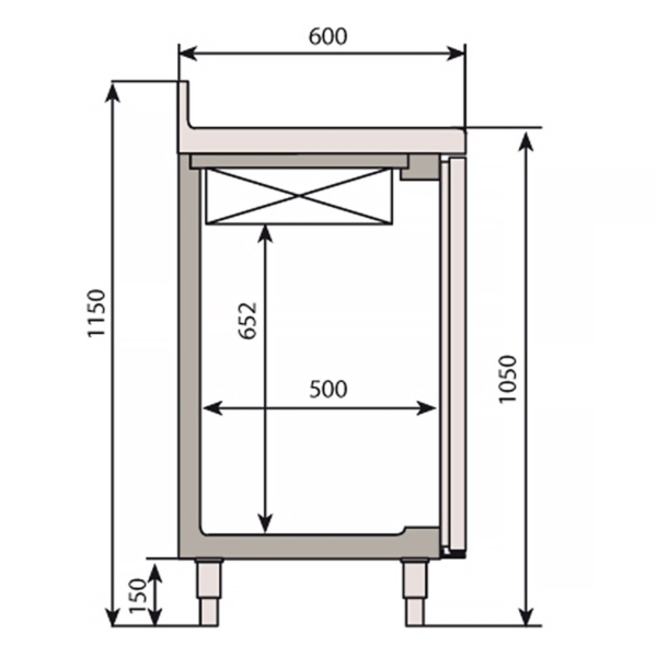 Table réfrigérée pour bar & boissons Premium PLUS - 2450x600mm - avec 4 portes, rebord & extracteur pour café