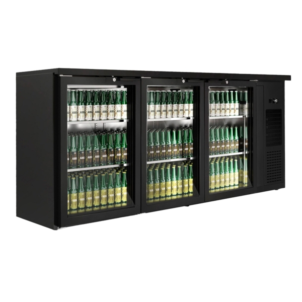 Réfrigérateur de bar et de boissons Premium - 1989x528 mm - 410 litres - avec 3 portes vitrées