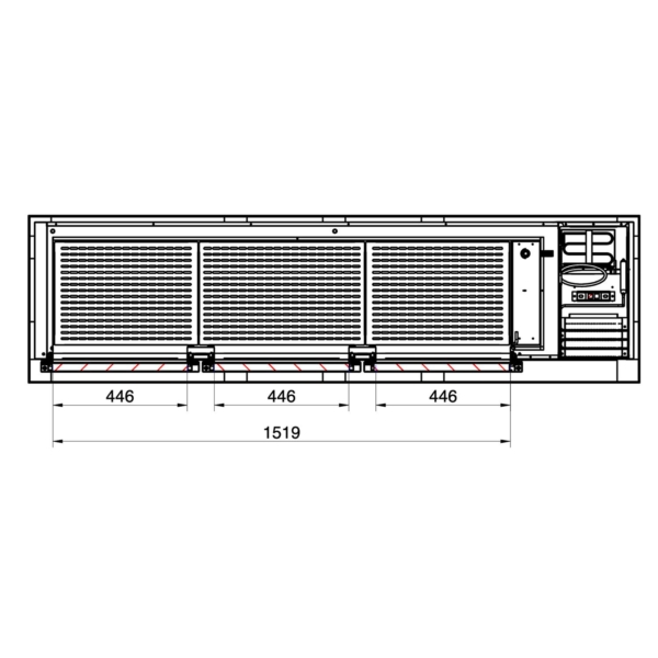 Réfrigérateur de bar et de boissons Premium - 1989x528 mm - 410 litres - avec 3 portes vitrées