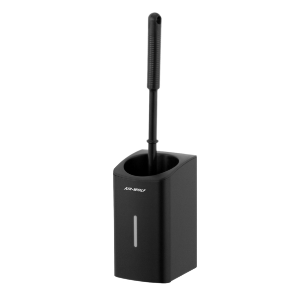 AIR-WOLF | Porte-brosse WC - ouvert en haut -  Acier inoxydable noir mat