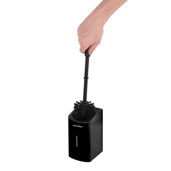 AIR-WOLF | Porte-brosse WC - ouvert en haut -  Acier inoxydable noir mat