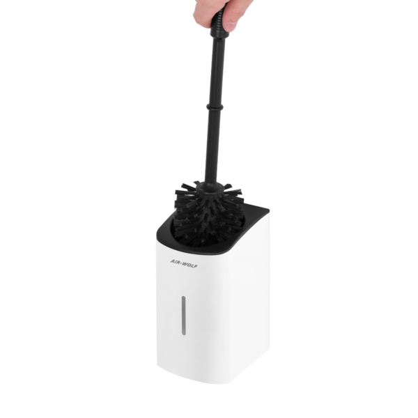 AIR-WOLF | Porte-brosse WC - ouvert en haut -  Acier inoxydable blanc