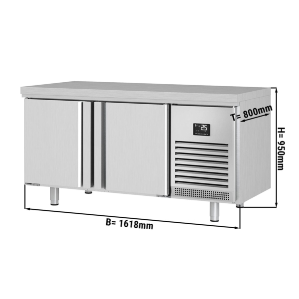 Table réfrigérée de boulangerie Premium PLUS - 1618x800mm - avec 2 portes