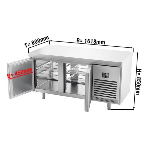 Table réfrigérée de boulangerie Premium PLUS - 1618x800mm - avec passe-plat