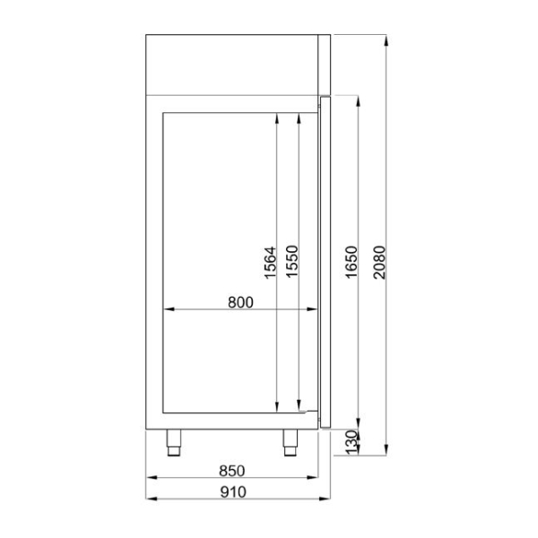 Réfrigérateur pour boulangerie en acier inoxydable PREMIUM - EN 60x40 - 1700 litres - avec 2 portes