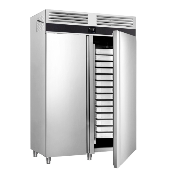 Réfrigérateur pour boulangerie en acier inoxydable PREMIUM - EN 60x40 - 1700 litres - avec 2 portes