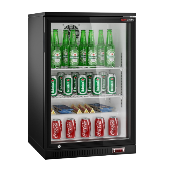 Réfrigérateur bar - 600mm - 126 litres - avec 1 porte battante en verre - Noir