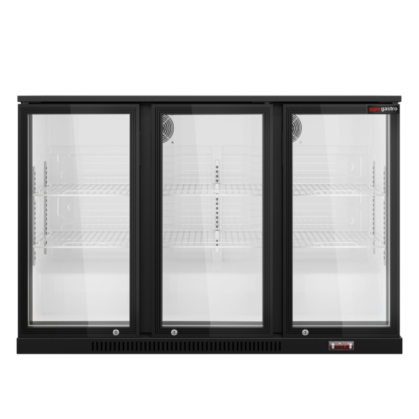 Réfrigérateur bar - 1330mm - 320 litres - avec 3 portes battantes en verre - Noir