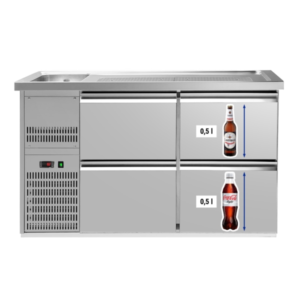 Comptoir à bière Premium PLUS - 1550x700mm - 4 tiroirs