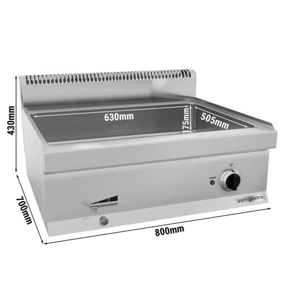 Bain-marie électrique - 2,4 kW - 2x GN 1/1 ou 4x GN 1/2