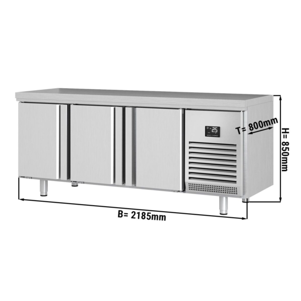 Table de congélation pour boulangerie Premium PLUS - 2185x800mm - avec 3 portes