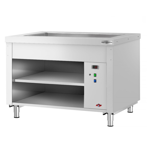 Comptoir buffet KOPENHAGEN - 1240mm - avec bain-marie - pour 3x GN 1/1 - inox