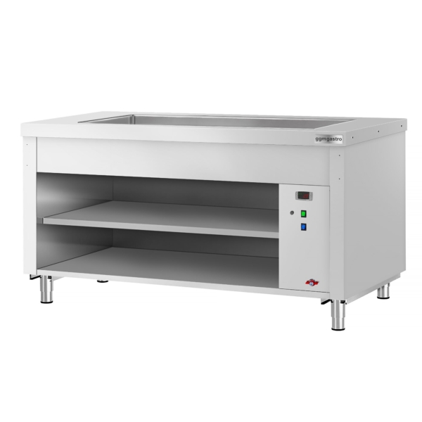 Comptoir buffet KOPENHAGEN - 1560mm - avec bain-marie - pour 4x GN 1/1 - inox