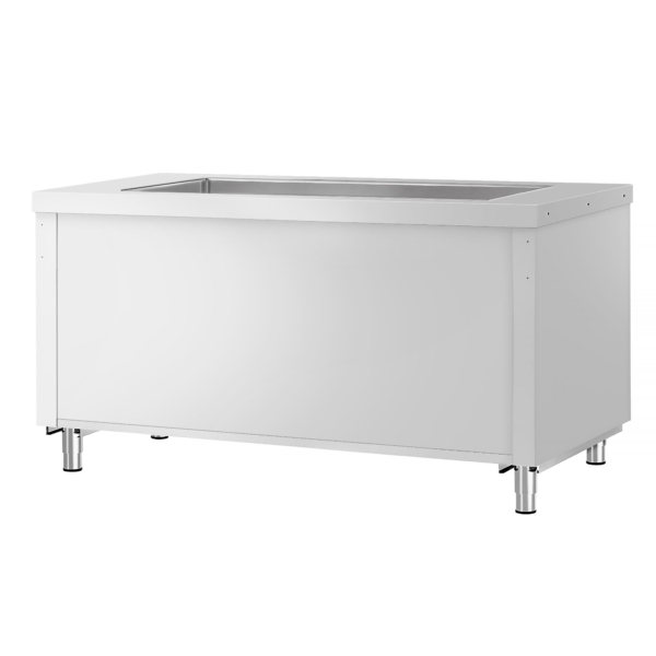 Comptoir buffet KOPENHAGEN - 1560mm - avec bain-marie - pour 4x GN 1/1 - inox