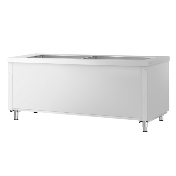 Comptoir buffet KOPENHAGEN - 2310mm - avec bain-marie - avec éclairage LED - pour 6x GN 1/1 - inox