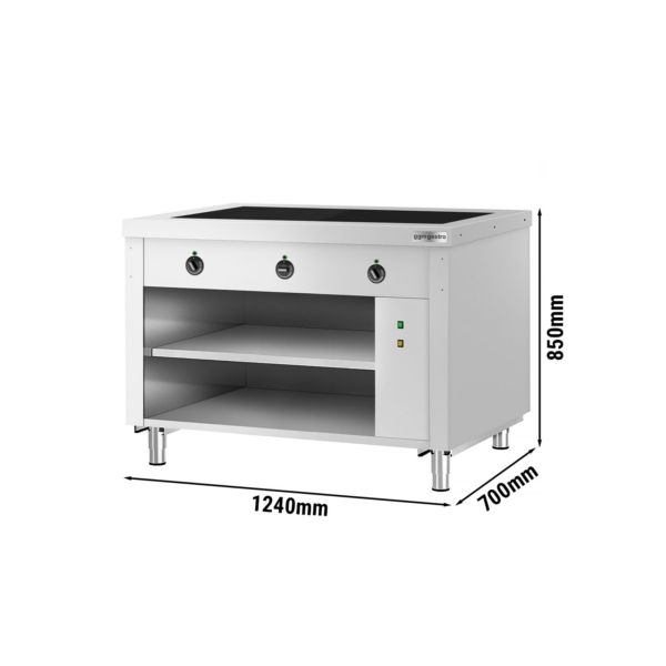 Comptoir buffet KOPENHAGEN - 1240mm - avec plaque chauffante - inox