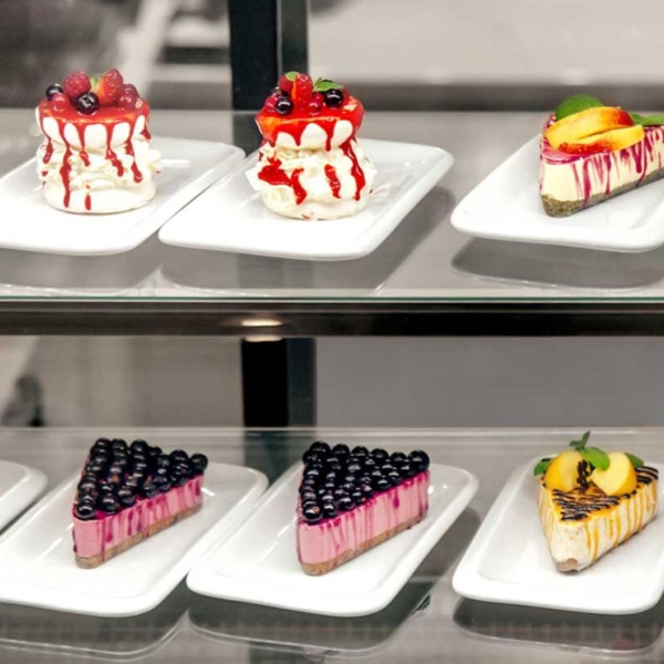 Vitrine à pâtisserie - 1800mm - avec éclairage LED & 3 étagères - Façade miroir - Noir