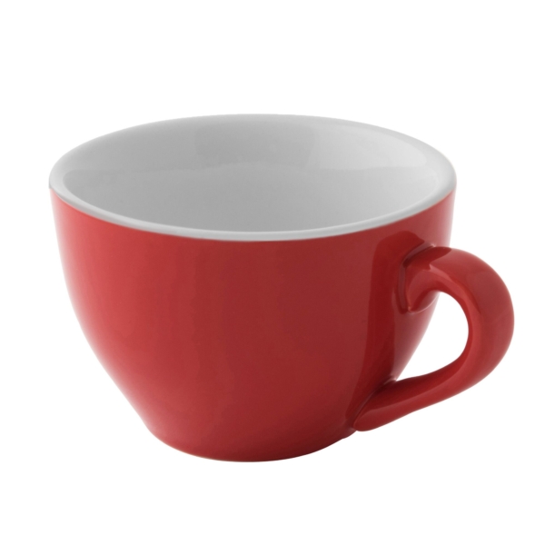 (6 pièces) COULEURS - Tasse à cappuccino - 180ml - Rouge