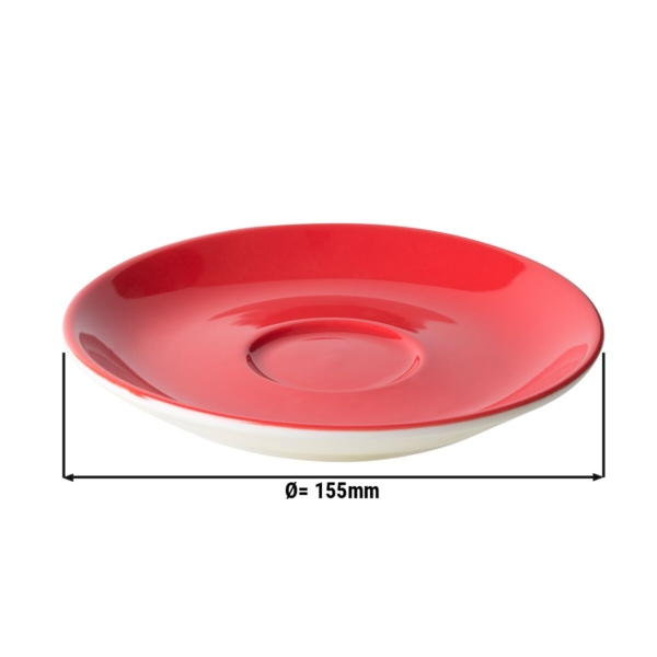 (12 pièces) BART COLOUR CAFE - Soucoupe pour cappuccino - Ø 15,5 cm - Rouge