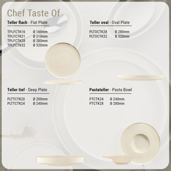 (24 pièces) CHEF TASTE OF - Plat/ Assiette Ovale - Ø 28 cm