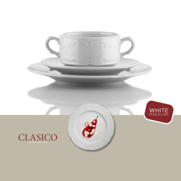 (24 pièces) CLASSICO - Café/ Tasse à Thé - 250 cc - Incls. Soucoupe