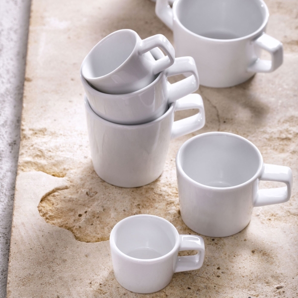 (12 pièces) WHITE DELIGHT - Tasse à espresso - 70ml - Blanc