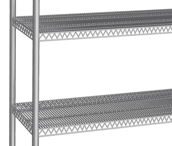 Etagère en inox - 1370x460mm - avec 4 étagères en fil métallique (FEST)