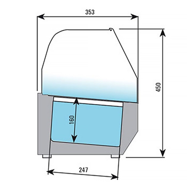 Vitrine réfrigérée Premium PLUS - 2300x413mm - 10x GN 1/3