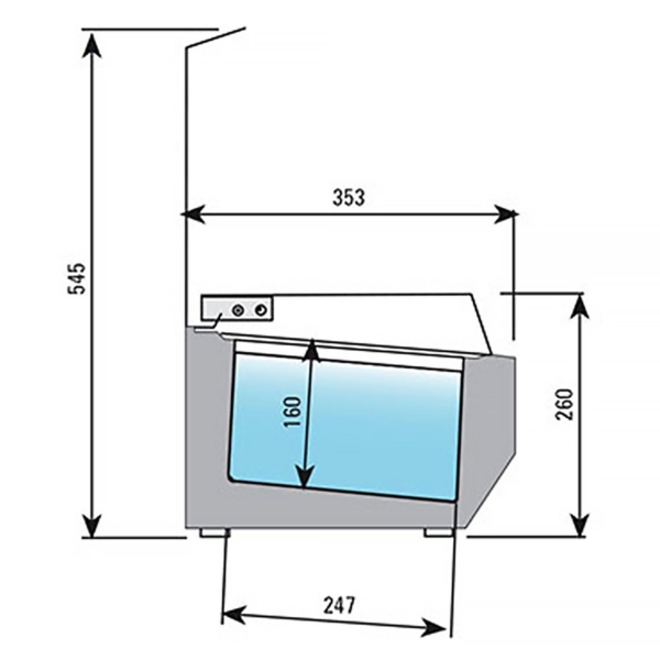 Vitrine réfrigérée Premium PLUS - 2300x413mm - 10x GN 1/3