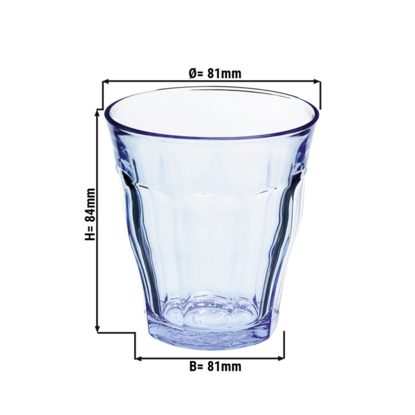 (12 pièces) Verres à boire Duralex - PICARDIE - 220 ml - Bleu-transparent