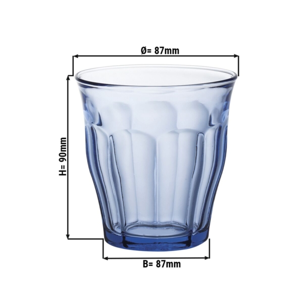 (12 pièces) Verre Duralex à usage général - PICARDIE - 250 ml - Bleu-transparent