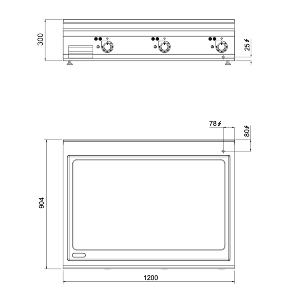 Plaque de cuisson électrique - 19,8 kW - Lisse