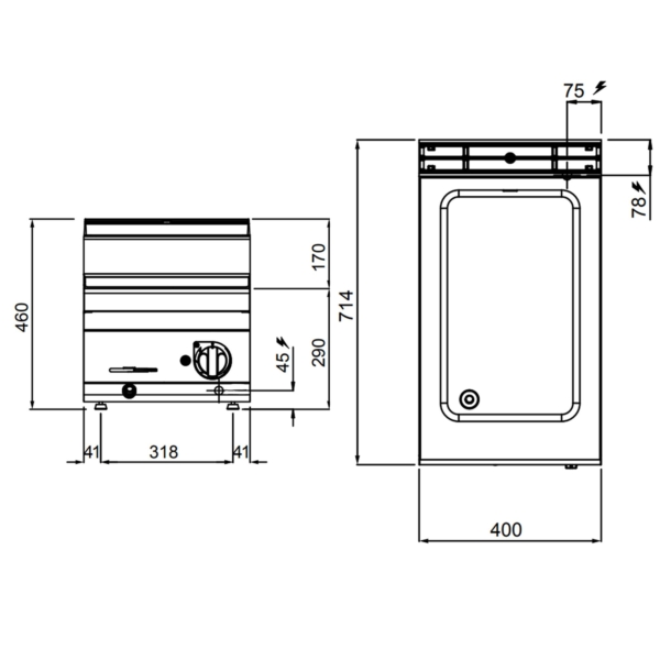 Bain-marie électrique - 1,2 kW - 1x GN 1/1