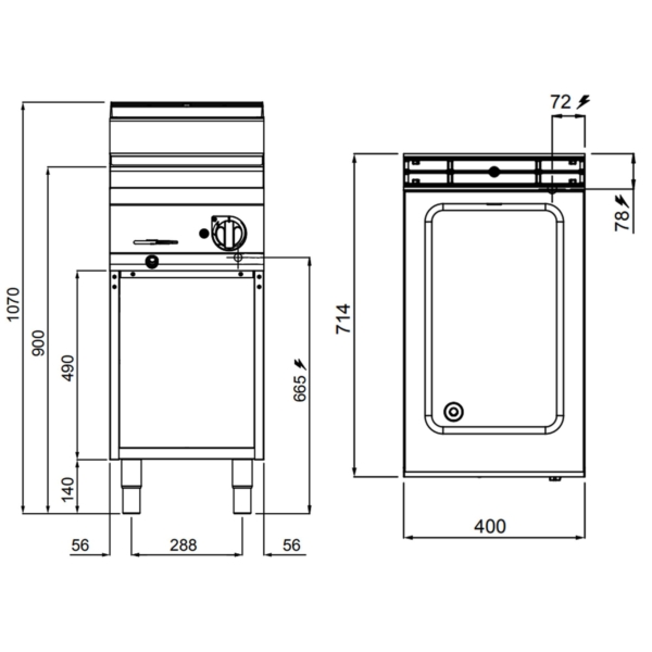 Bain-marie électrique - 1,2 kW - 1x GN 1/1