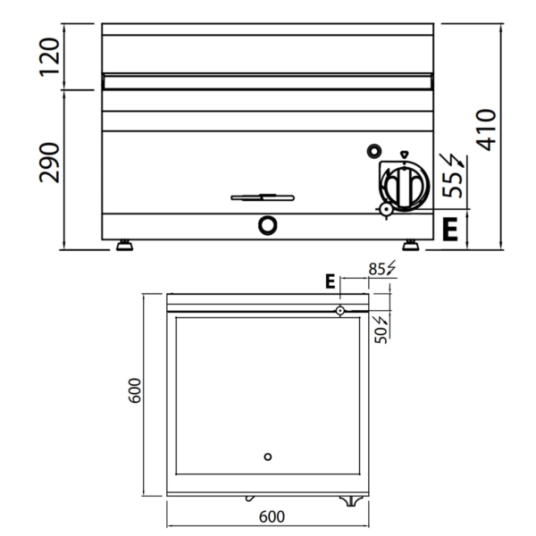 Bain-marie électrique - 1,2 kW - 6x GN 1/4