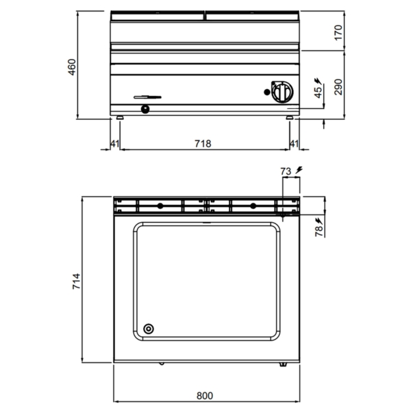 Bain-marie électrique - 2,4 kW - 2x GN 1/1