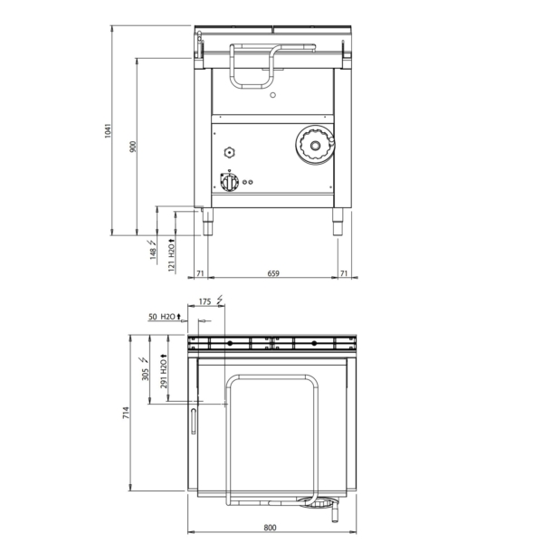 Poêle à frire électrique basculante - 60 litres - 9 kW