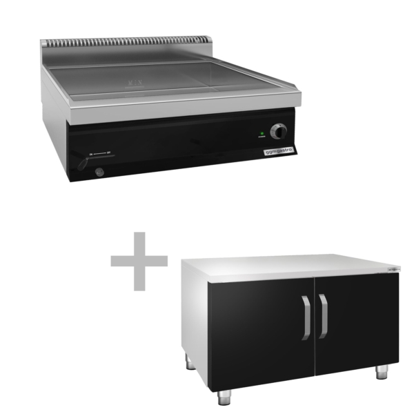 Bain-marie électrique - 2,4 kW - 2x GN 1/1 ou 4x GN 1/2 - incl. soubassement avec 2 portes