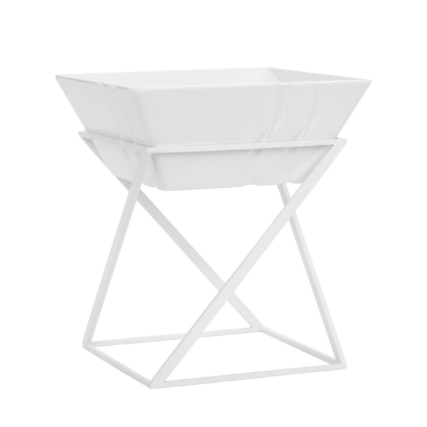 Etagère / Présentoir à buffet - Blanc - incl. 1 coupe en mélamine - rectangulaire