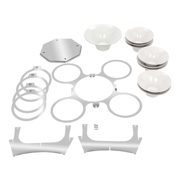 Etagère/ Support de buffet - rotatif - inox - incl. 9 coupes en mélamine - rond