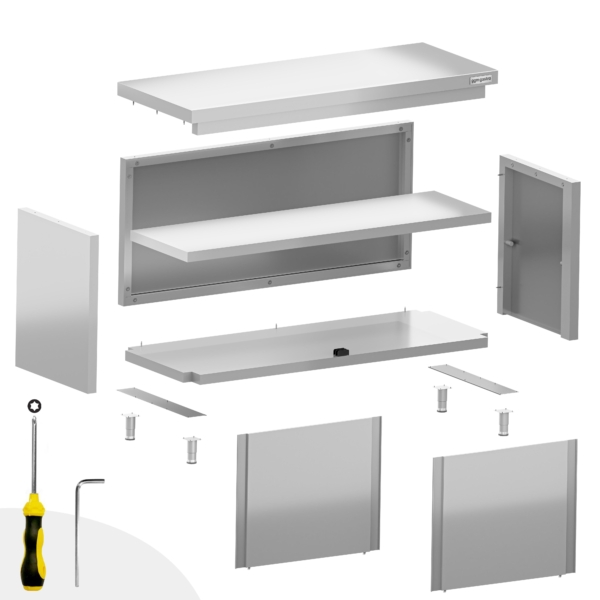 Armoire de travail en inox ECO - 2000x700mm - avec porte coulissante