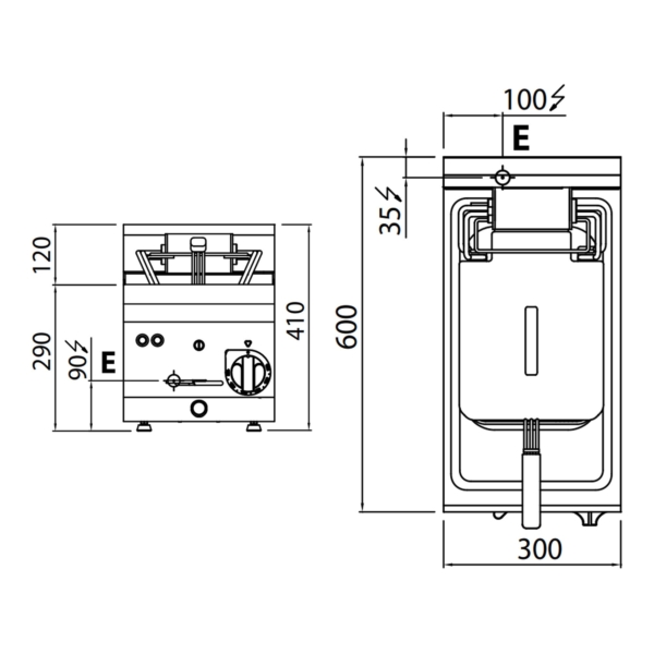 Friteuse électrique - 10 litres - 9 kW