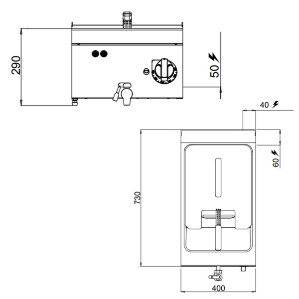 Friteuse électrique - 10 litres - 9 kW