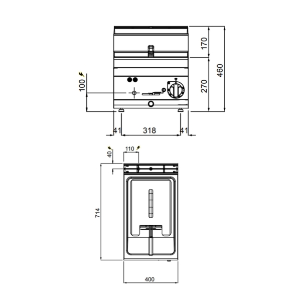 Friteuse électrique - 10 litres - 9 kW