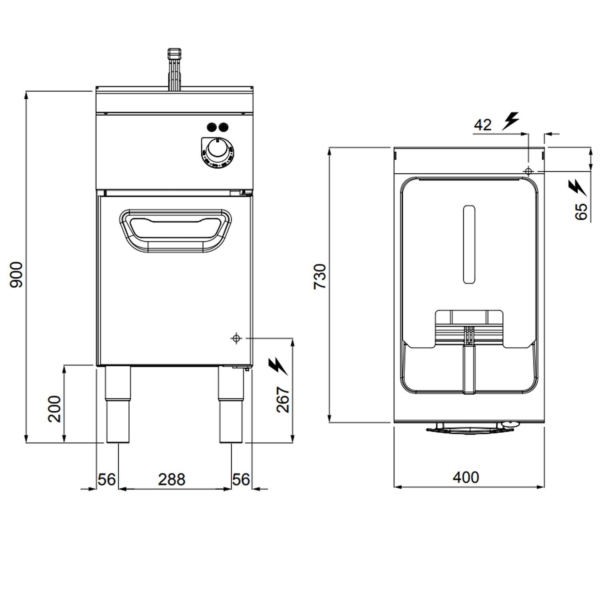 Friteuse électrique - 18 litres - 18 kW